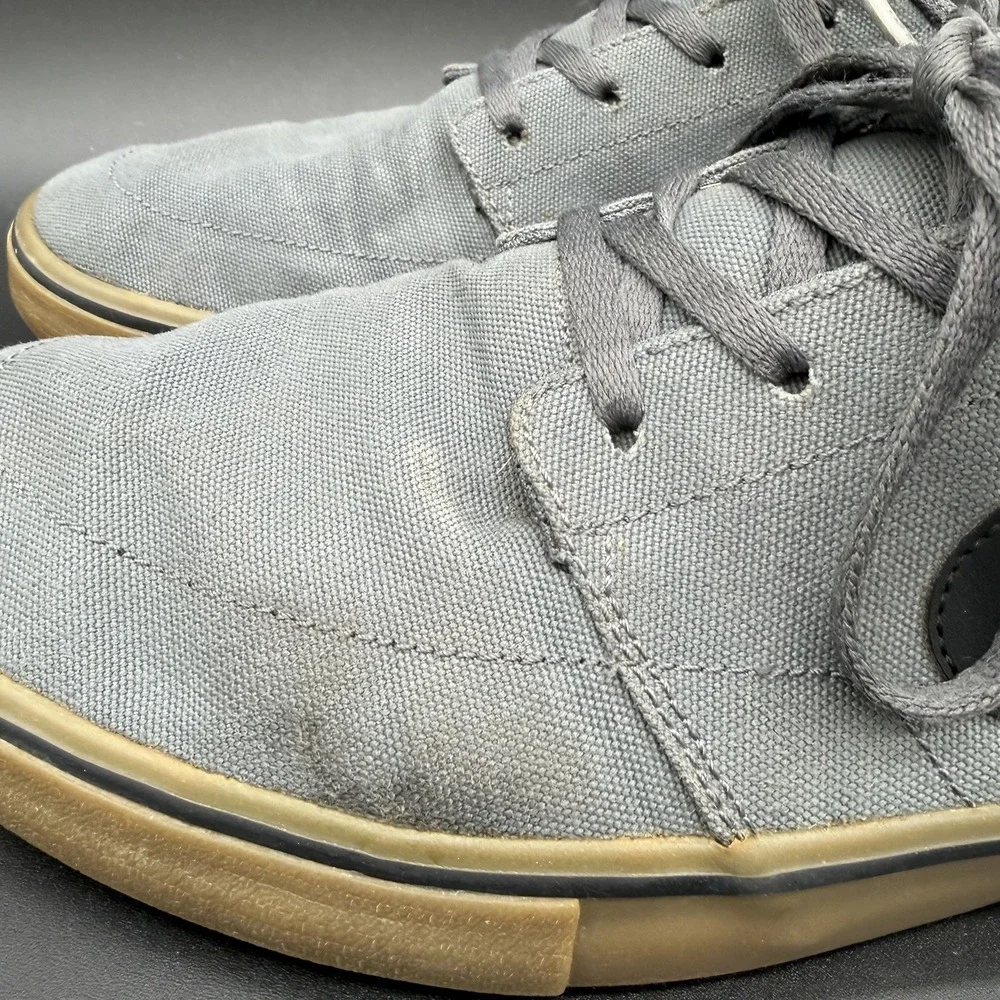 Nike SB Portmore II 2 Solar CNVS Gray/Wht Canvas Skateboard Shoes Men's Size 12